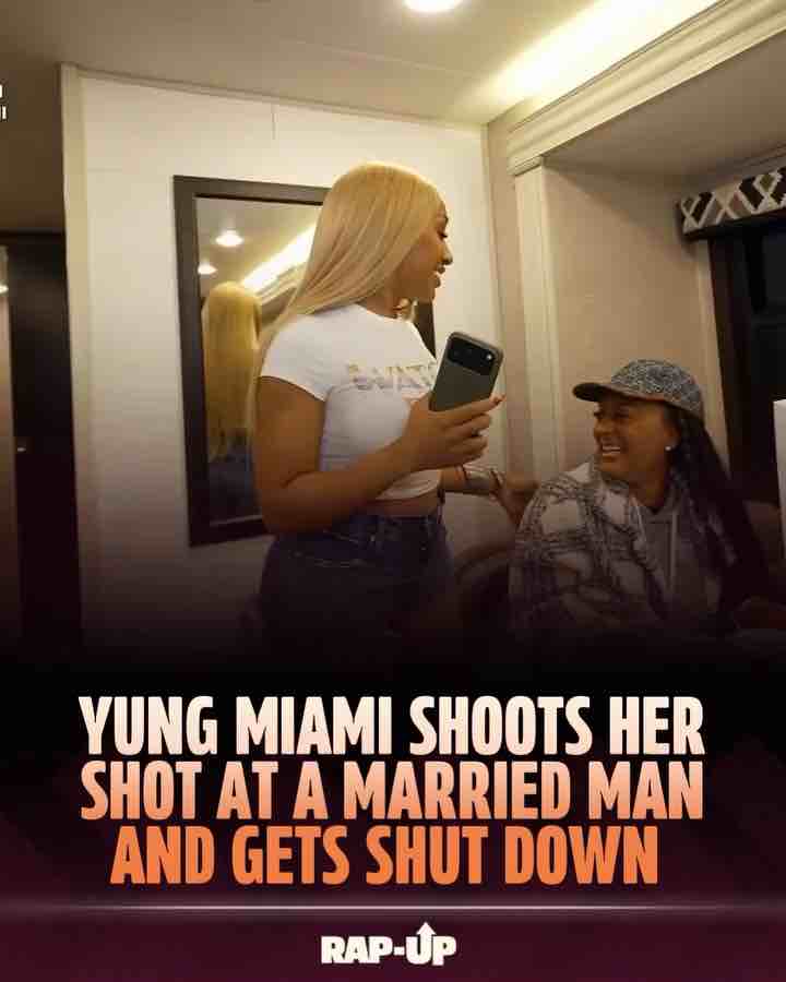 Young man rejects female rapper Yung Miami’s approach by pretending to be married with 2 kids. The guys is McQueen the streamer.